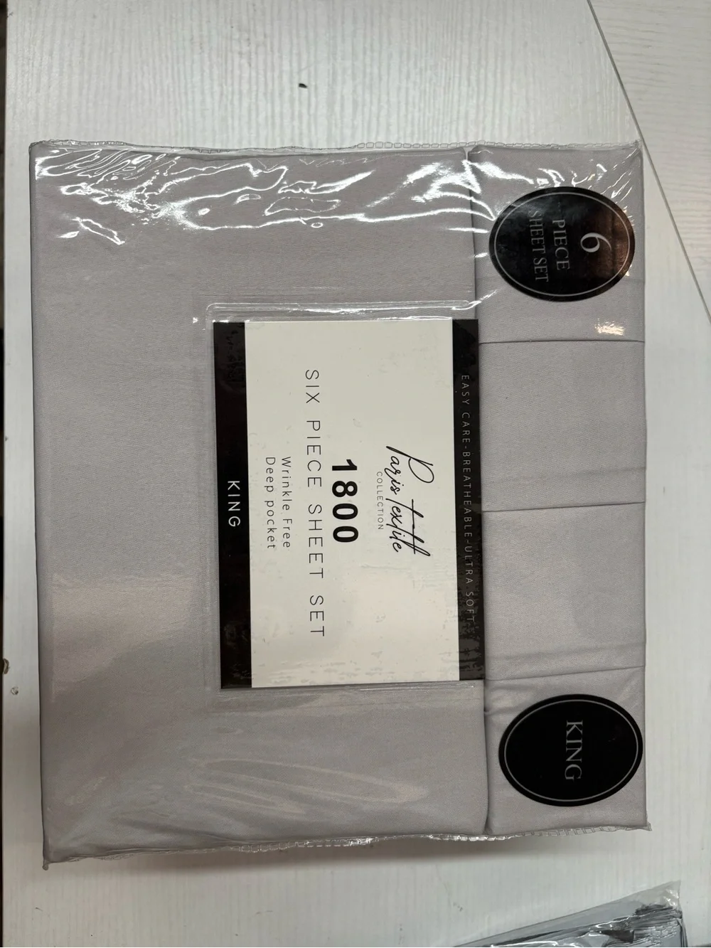 6pc king sheet set gray 1800 series deep pocket wrinkle free